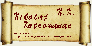Nikolaj Kotromanac vizit kartica